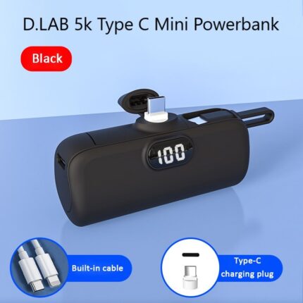 D.LAB 5k Type C Mini Powerbank (Black)