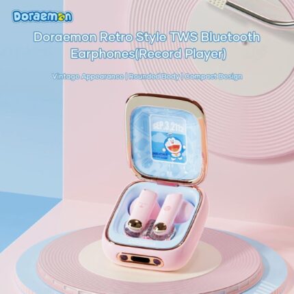 Doraemon Retro Style Vintage Record Player TWS Bluetooth Earphones
