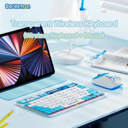 Doraemon Transparent Wireless Keyboard and Mouse Set