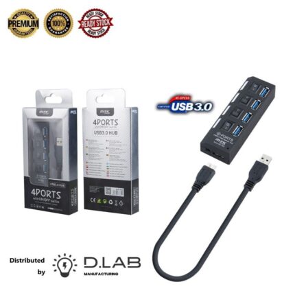 4 x USB3.0 Hub Adapter with on/off switch (AT834)