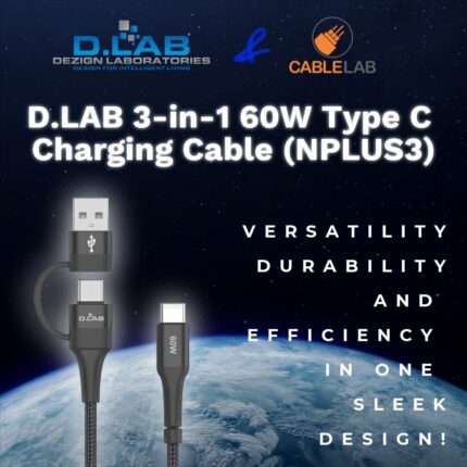D.LAB 3-in-1 60W Type C Charging Cable (NPLUS3)