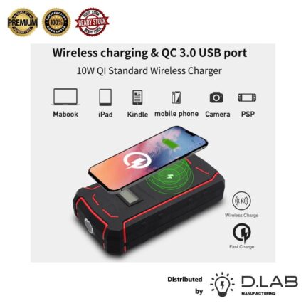 12,000 mAh Multi-Function Car Jump Starter (KC-09 Wireless)