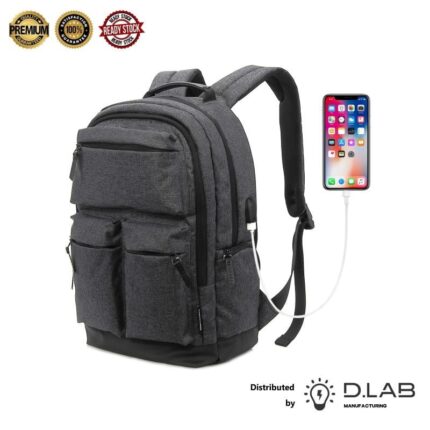 15.6 Inch Classic Shoulder Bag with USB Charger (KLB180811)