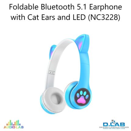 Foldable Bluetooth 5.1 Earphone with Cat Ears and LED (NC3228)