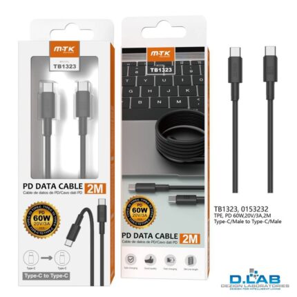 Type C to Type C 60W 3A 2m Cable (TB1323)