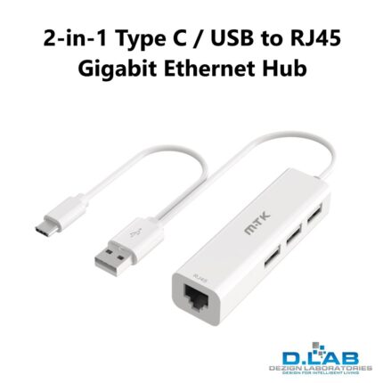 2-in-1 Type C / USB to RJ45 Gigabit Ethernet Hub (TR9174)